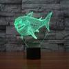 Jinnwell 3D Shark Fish Night Light Lamp Illusion Led 7 Color Changing Touch Switch Table Desk Decoration Lamps Acrylic Flat ABS Base USB Cable Toy (Bus) view 4