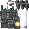 Ham Radio UV-5R Pro 8Watt Dual Band Two Way Radio with Ham Radio and Handheld Speaker Mic and Antenna 6Pack view 1
