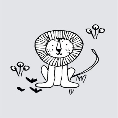 Komar Wall Picture Scribble Lion Poster Picture Living Room Bedroom Decoration Art Print Without Frame P104E-40x50 Size 40 x 50 cm (Width x Height)