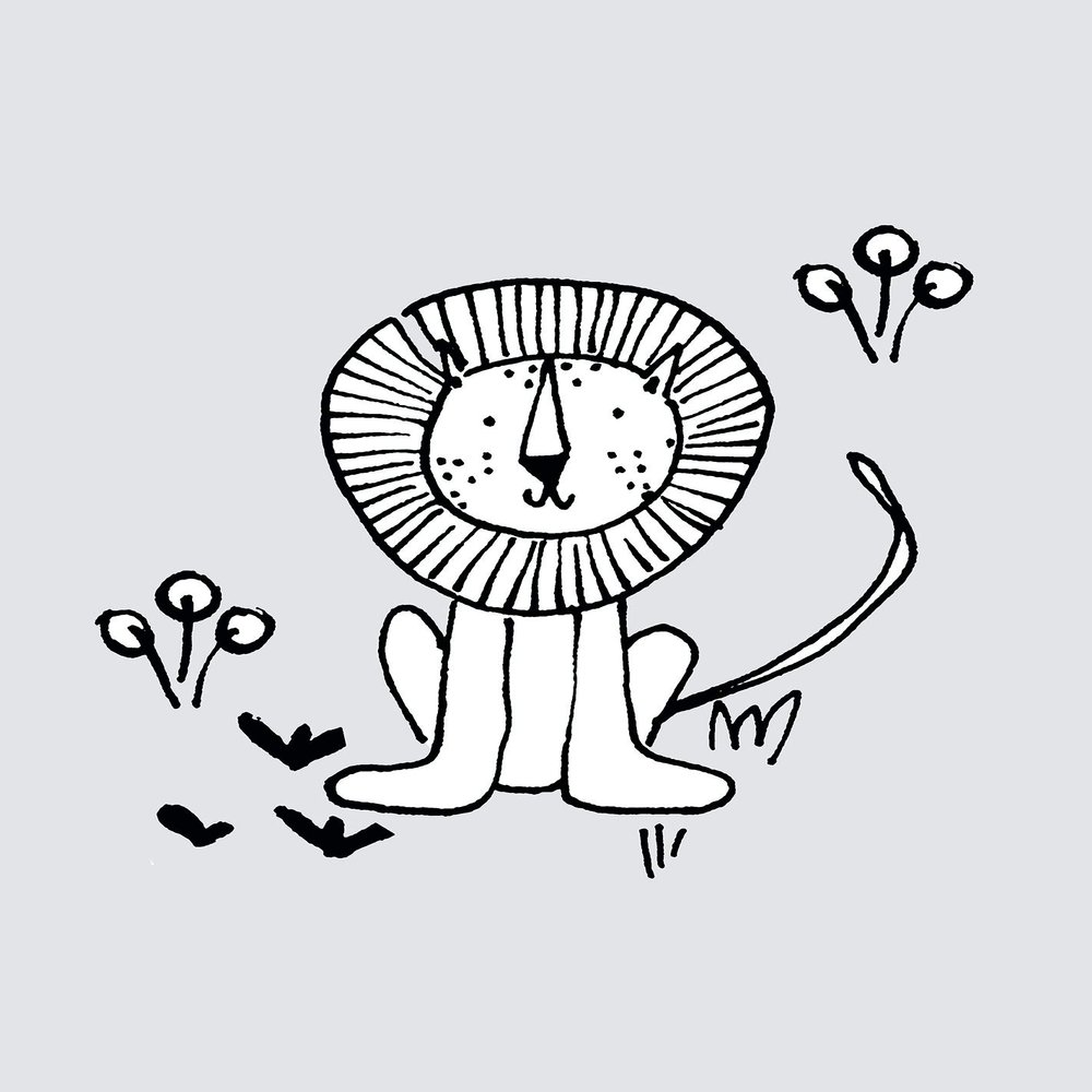 Komar Wall Picture Scribble Lion Poster Picture Living Room Bedroom Decoration Art Print Without Frame P104E-40x50 Size 40 x 50 cm (Width x Height)