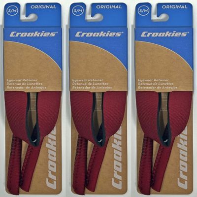 Croakies Original Solid Adjustable Eyewear Retainer, S/M - Wine (3-Pack)
