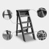 XWZJY Multifunction Storage Shelf Climb Step Ladder Indoor Folding Stepladder with 5 Step Wide Pedal Thickening Solid Wood Flower Rack,34X50X88cm view 3
