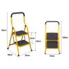 XWZJY Indoor Folding Stepladder,Heavy Duty Climb Step Ladder with Safety Handrail,Non-Slip 2 Tread Step Stool,Max Load 150kg(Color : Yellow) view 2