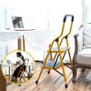 XWZJY Indoor Folding Stepladder,Heavy Duty Climb Step Ladder with Safety Handrail,Non-Slip 2 Tread Step Stool,Max Load 150kg(Color : Yellow) view 3