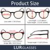 COMPUTER READING GLASSES 3 pack Blocking UV Glare Blue Light Filter Retro Round Readers Women (Transparent, 2.00) view 3