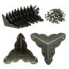 SDTC Tech 12 Pack Furniture Corner Protector 1" x 1" Antique Bronze Triangle Edge Decorative Metal Corner Guard for Storage Box Jewelry Case Cabinet Coffee Table Wooden Chest etc. view 1