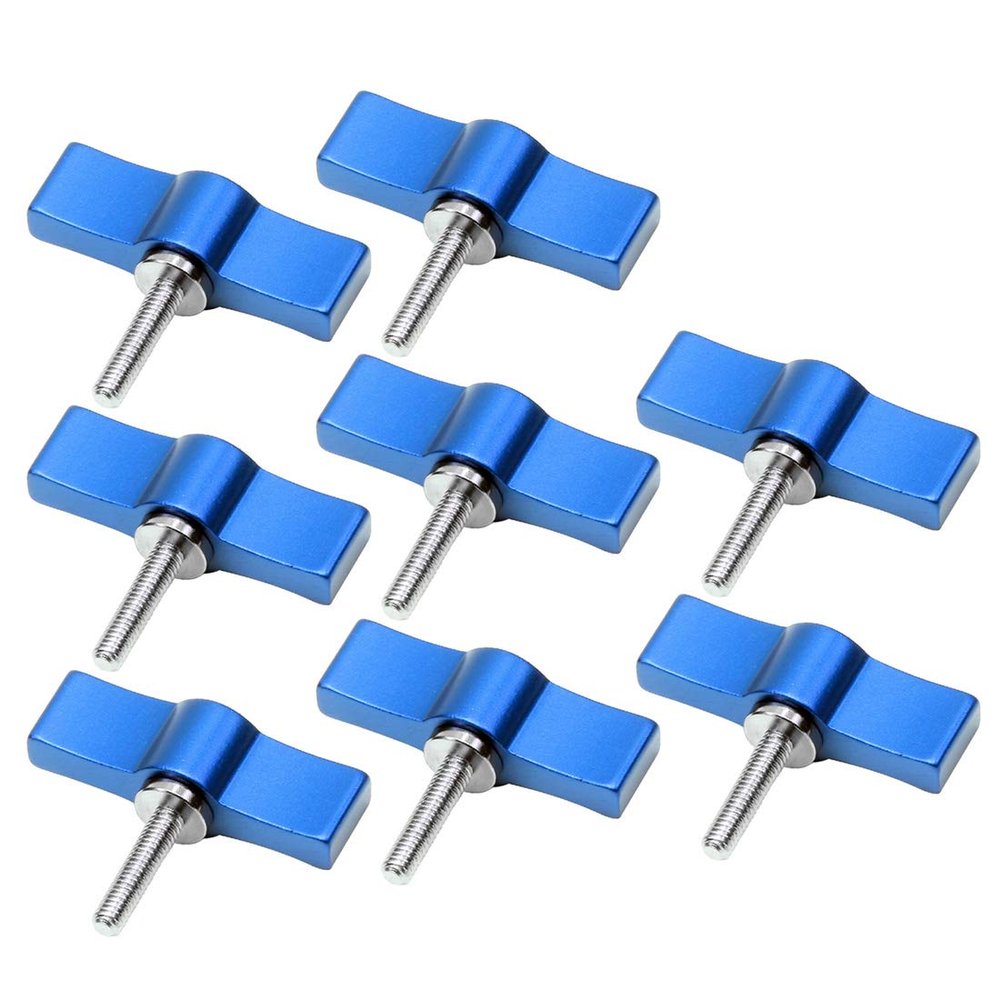 BGNING Hand Tighten Screw M4 M5 M6 Aluminum Alloy Handle Adjustable Screws DSLR Camera Photography Equipment Accessories (8pcs,M4 Blue)