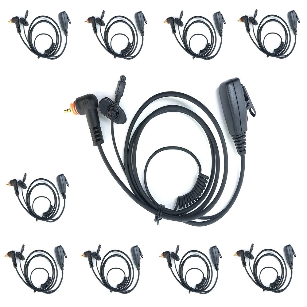 PROMAXPOWER 10-Pack Interchangeable earpiece Quick Release Female Adapter with Lapel mic PTT Compatible with Motorola SL1K SL2K SL1M SL4000 SL4000e SL7000 SL7000e SL1600 SL300 AS