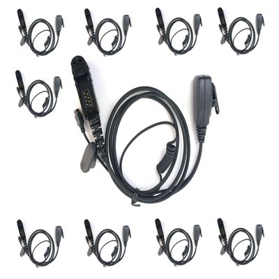 PROMAXPOWER 10-Pack Interchangeable earpiece Quick Release Female Adapter with Lapel mic PTT for Motorola XPR3000 XPR3300e DP2000 DP2000e MTP3000 DEP500e XiR P6600 XiR P6600i AX