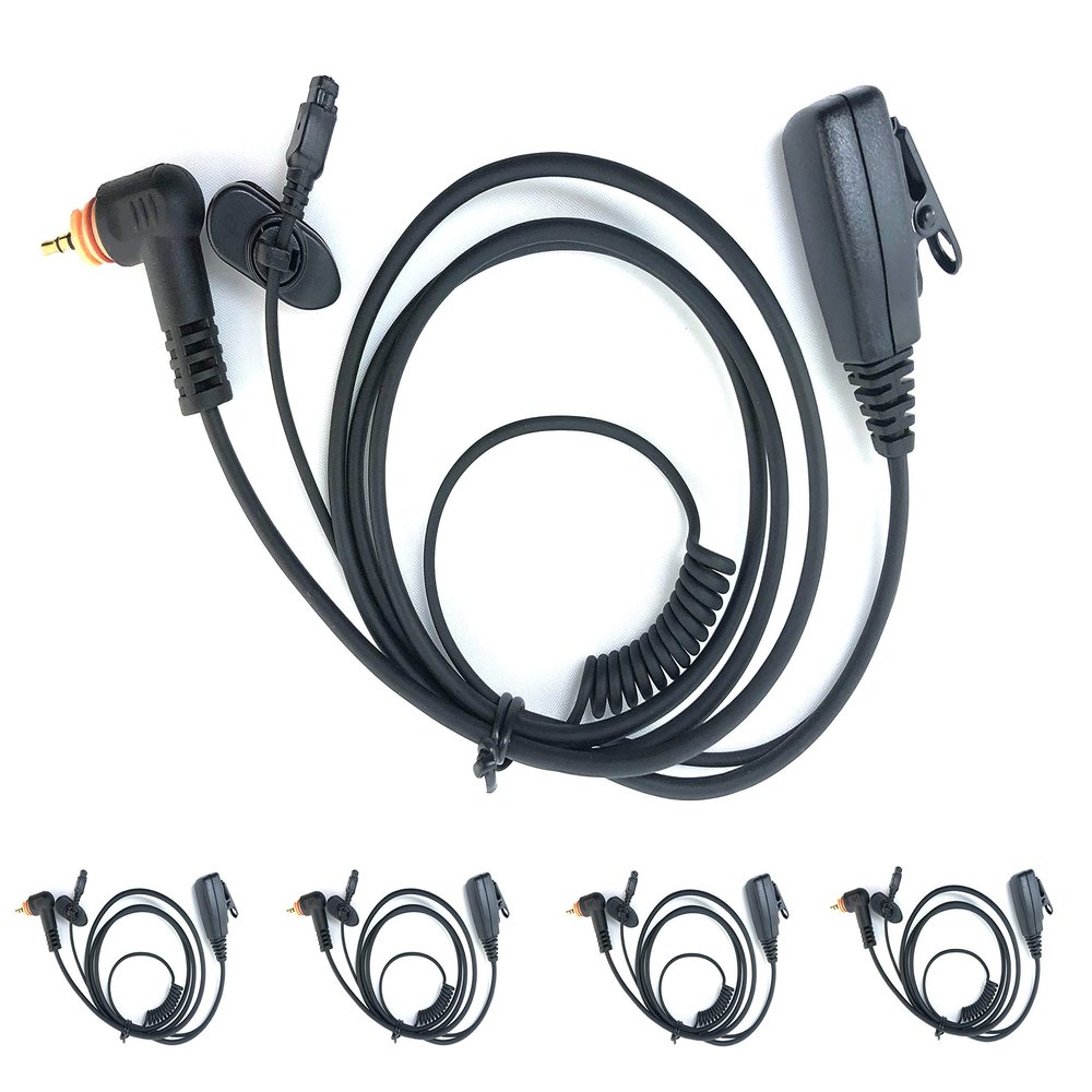 PROMAXPOWER 5-Pack Interchangeable earpiece Quick Release Female Adapter with Lapel mic PTT Compatible with Motorola SL1K SL2K SL1M SL4000 SL4000e SL7000 SL7000e SL1600 SL300 AS