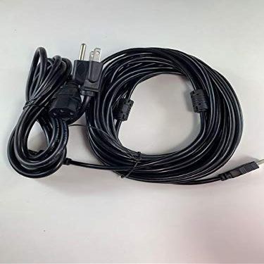 [UL Listed] OMNIHIL 5FT AC Power Cord+30FT USB-B Cable Compatible with Canon ImageFormula DR-9080C Scanner M110473