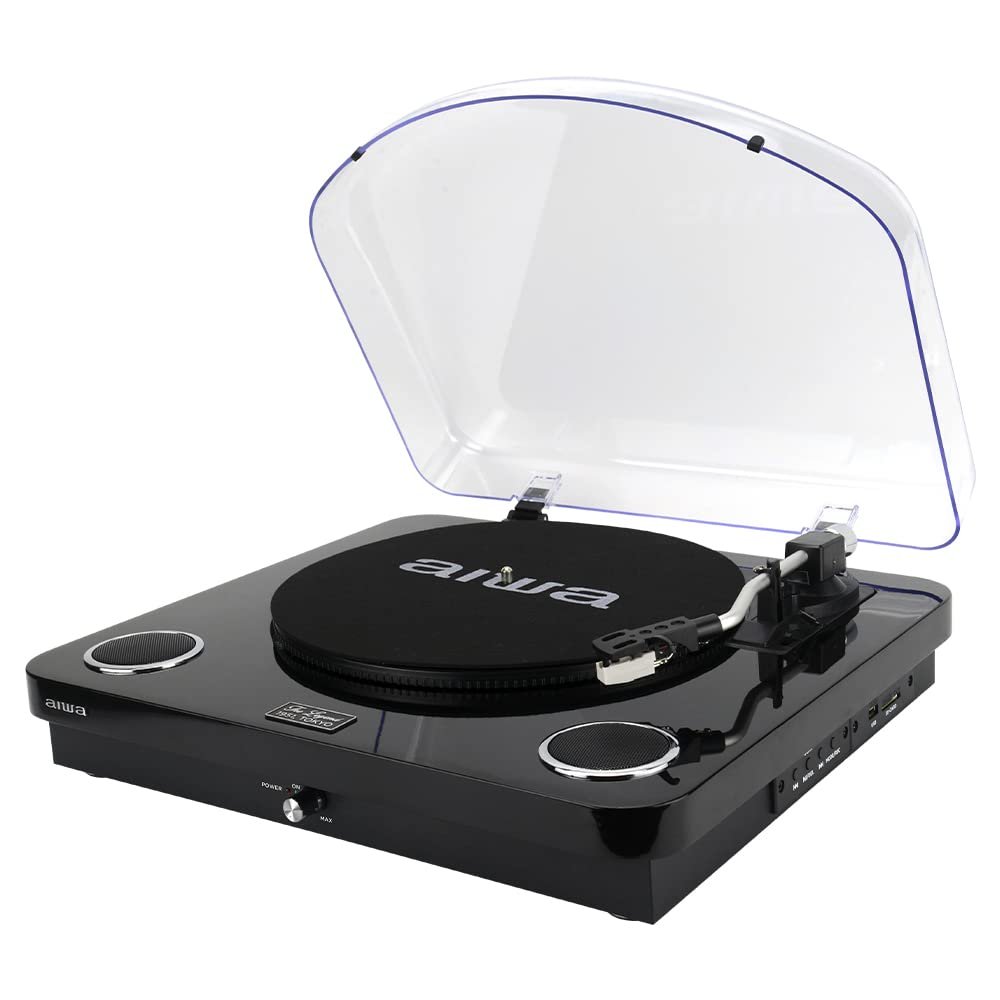 Aiwa Gbtur-120bkmkii Tocadiscos All-in-one Color Negro/Bluetooth/3 Velocidades/Radio Fm/USB Y Sd
