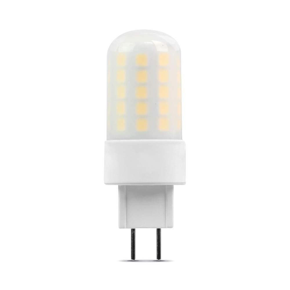 Feit Electric 50-Watt Equivalent, T4 LED Light Bulb, GY6.35 Bi-Pin Base, Dimmable, 3000k Warm White,120V for Chandeliers and Dcor Light Fixtures, BP50JCD/830/LED