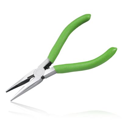 LEONTOOL Long Nose Pliers with Wire Cutter - 5-Inch Needle Nose Pliers with Small Serrated Jaws