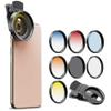 Apexel 52mm Filter Lens Kit (Graduated Filter Lens-Red Orange Yellow Blue, CPL, ND32, Star Lens-6 Point) for Smartphone Camera Canon Nikon Sony Olympus view 1