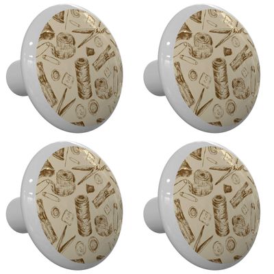 Gotham Decor Set of 4 Vintage Sewing Pattern Drawer Knobs
