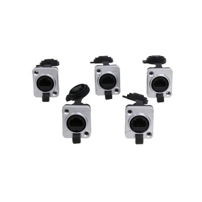 SZRMCC RJ45 Panel Mount Connector Cat5e RJ45 Ethernet Female LAN Module Bulkhead Panel Mount Coupler IP65 Waterproof Connector Socket with DustCap