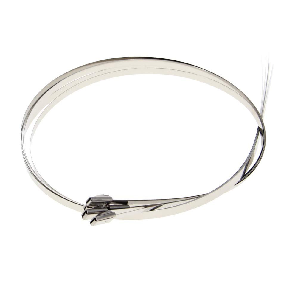 MroMax Stainless Steel Cable Tie, 23.62" x 0.18" Stainless Steel Self-Locking Zip Ties, 340 Stainless Steel Multi-purpose Tie for Metal Exhaust,5Pcs