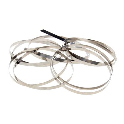 MroMax Stainless Steel Cable Tie, 19.69" x 0.18" Stainless Steel Self-Locking Zip Ties, 337 Stainless Steel Multi-purpose Tie for Metal Exhaust,5Pcs