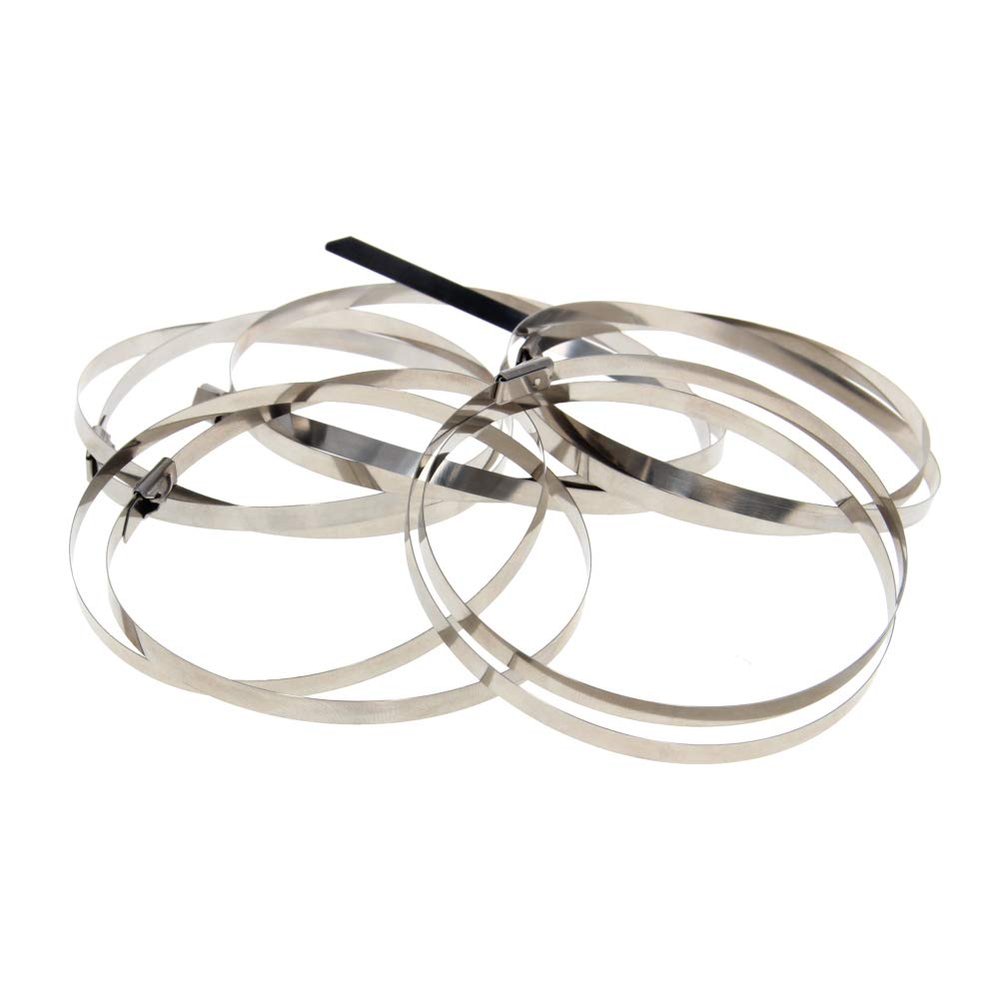 MroMax Stainless Steel Cable Tie, 19.69" x 0.18" Stainless Steel Self-Locking Zip Ties, 337 Stainless Steel Multi-purpose Tie for Metal Exhaust,5Pcs
