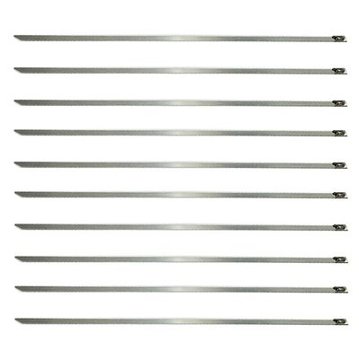 MroMax Stainless Steel Cable Tie, 19.69" x 0.18" Stainless Steel Self-Locking Zip Ties, 304 Stainless Steel Multi-purpose Tie for Metal Exhaust,10Pcs