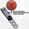 [2 Pack] HolsterSmith Universal Metal Belt Clip for Holster Making, Knife Sheaths, Cell Phone Cases - (3-Hole) - (Tactical Black) - USA view 4