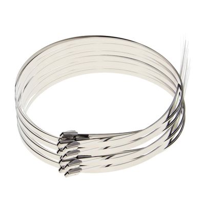 MroMax Stainless Steel Cable Tie, 23.62" x 0.18" Stainless Steel Self-Locking Zip Ties, 343 Stainless Steel Multi-purpose Tie for Metal Exhaust,50Pcs