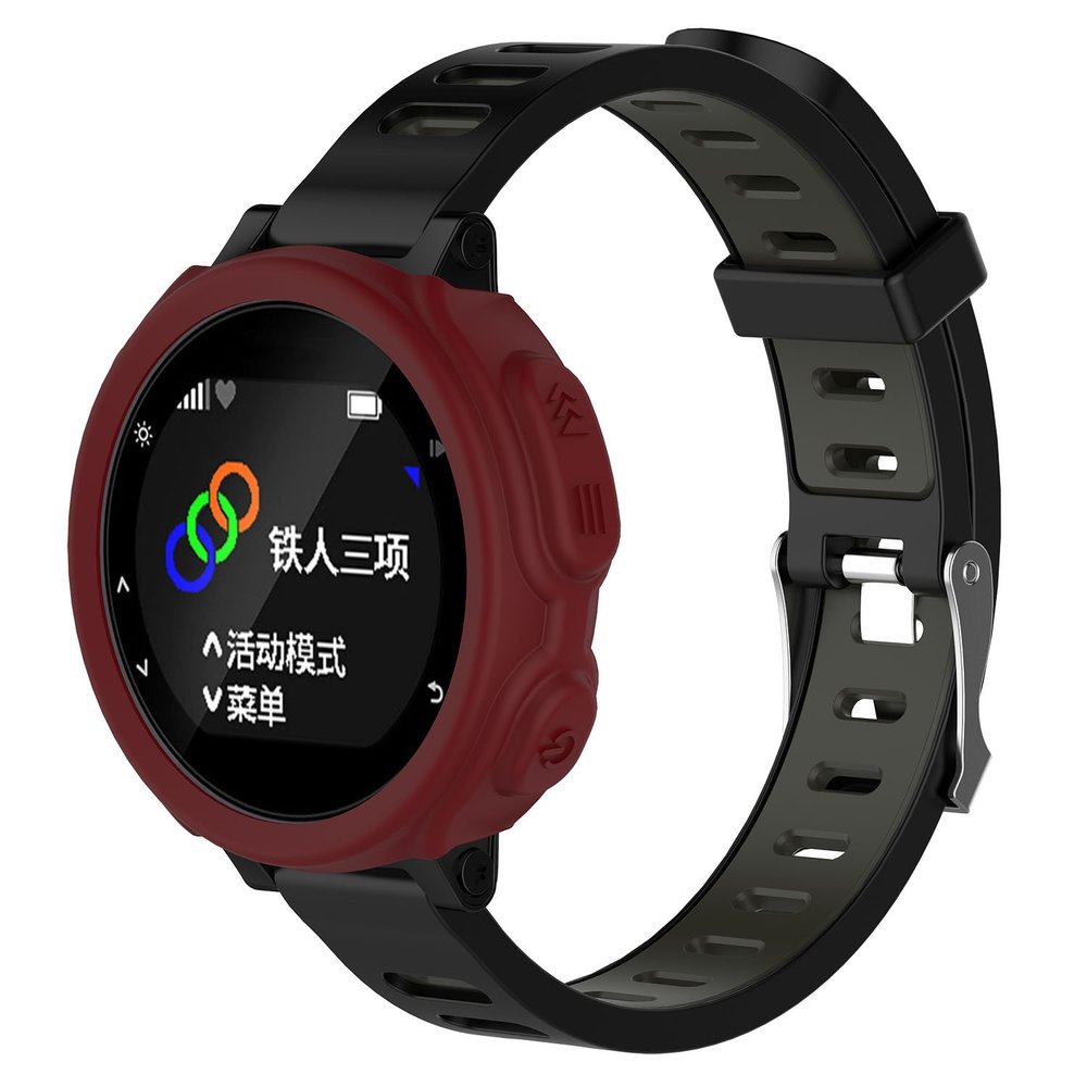 DKEnjoy Soft Silicone Protector Shock-Proof Ultra Slim Cover Accessories Case Protection Shell Compatible for Garmin Forerunner 235/735XT Smartwatch (Red)