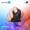 CONNECT IT Wired Ergonomic Mouse DPI 1600, 6 Buttons, Prevention of Mouse Arm/Tennis Elbow, Especially Gentle on The Arms, PC Office Mouse, Ergonomic, Black view 3