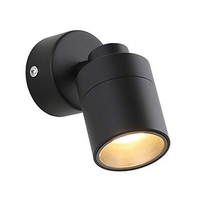 LUMINTURS 7W LED Bedside Reading Ceiling Project Light Wall Fixture Adjustable Warm White Black