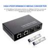Gigabit Ethernet Media Converter, Singlemode Dual LC, 1.25Gb/s 2X 10/100/1000Base-T RJ45 Networks Ethernet to 2X 1000Base-X SFP Fiber Converter with 2X Gigabit SFP 1000Base-LX Transceiver view 2