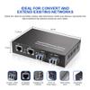 Gigabit Ethernet Media Converter, Singlemode Dual LC, 1.25Gb/s 2X 10/100/1000Base-T RJ45 Networks Ethernet to 2X 1000Base-X SFP Fiber Converter with 2X Gigabit SFP 1000Base-LX Transceiver view 3