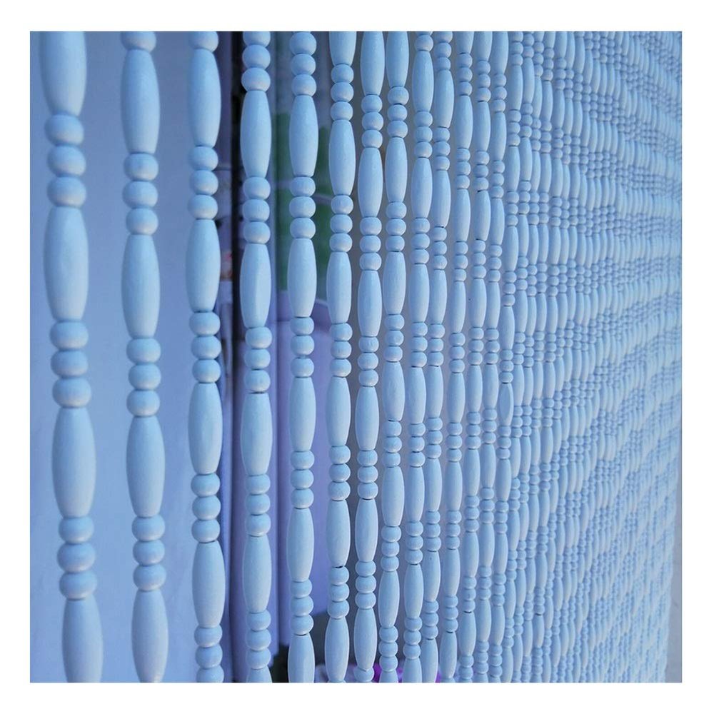 Beaded Curtain PENGFEI Natural Wooden Beads Door String Home Dcor for Doorway Closet Passage Wall Panel Fringe Screen Panel, White, Customizable (Size : 90x200CM-31 Strands)