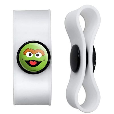 GRAPHICS & MORE Sesame Street Oscar The Grouch Face Headphone Earbud Cord Wrap - Charging Cable Manager - Wire Organizer Set of 2 - White