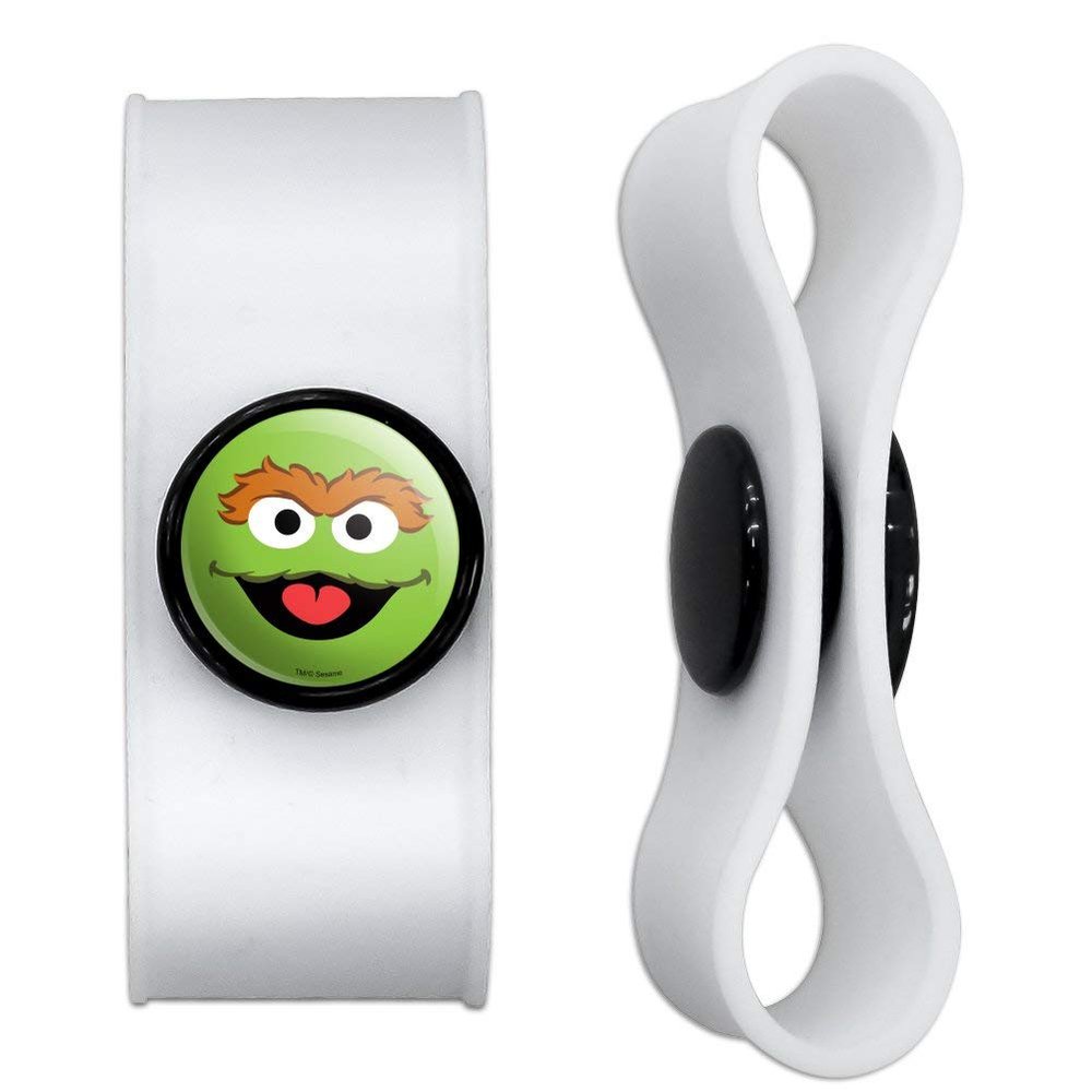 GRAPHICS & MORE Sesame Street Oscar The Grouch Face Headphone Earbud Cord Wrap - Charging Cable Manager - Wire Organizer Set of 2 - White