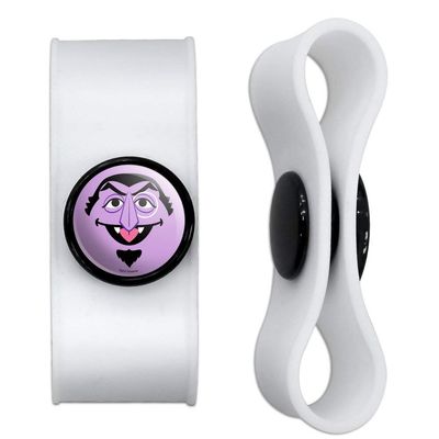 GRAPHICS & MORE Sesame Street Count Face Headphone Earbud Cord Wrap - Charging Cable Manager - Wire Organizer Set of 2 - White