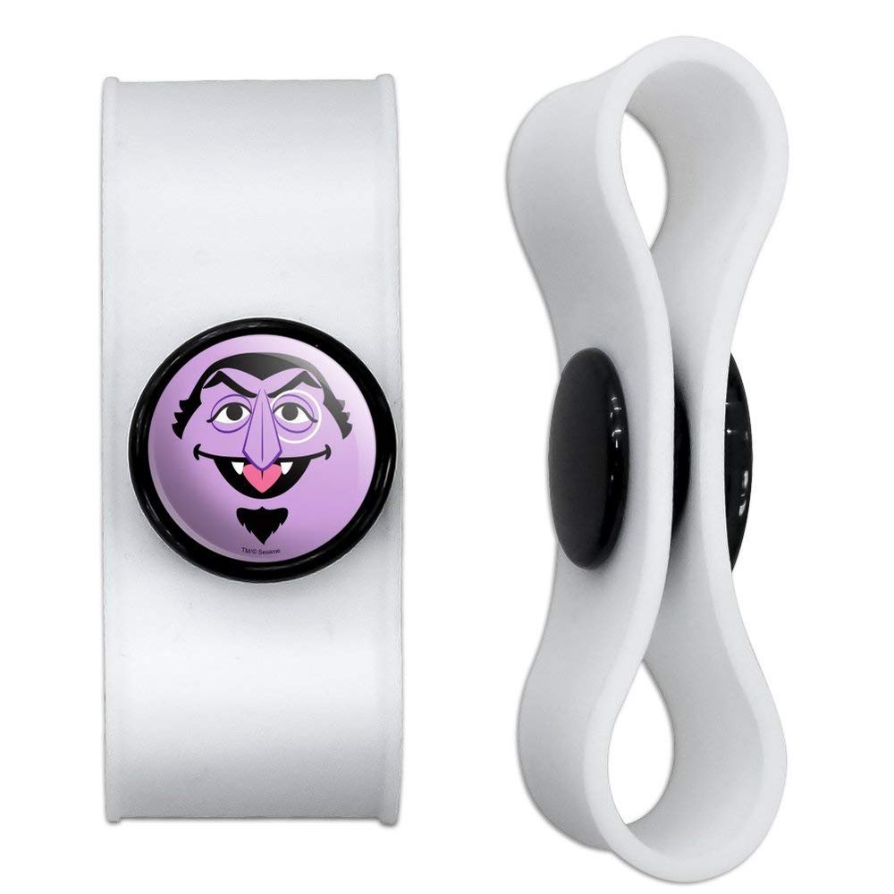 GRAPHICS & MORE Sesame Street Count Face Headphone Earbud Cord Wrap - Charging Cable Manager - Wire Organizer Set of 2 - White