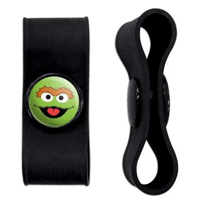 GRAPHICS & MORE Sesame Street Oscar The Grouch Face Headphone Earbud Cord Wrap - Charging Cable Manager - Wire Organizer Set of 2 - Black