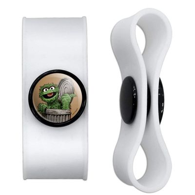 GRAPHICS & MORE Sesame Street Vintage Oscar The Grouch Headphone Earbud Cord Wrap - Charging Cable Manager - Wire Organizer Set of 2 - White