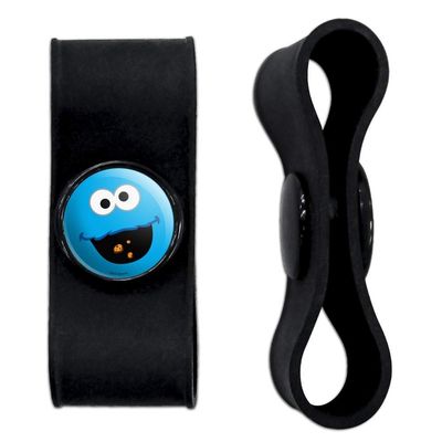 GRAPHICS & MORE Sesame Street Cookie Monster Face Headphone Earbud Cord Wrap - Charging Cable Manager - Wire Organizer Set of 2 - White