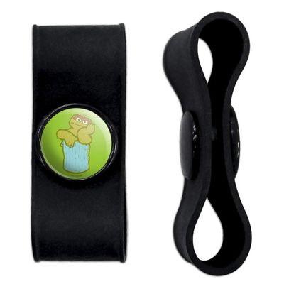 GRAPHICS & MORE Sesame Street Oscar The Grouch Distressed Headphone Earbud Cord Wrap - Charging Cable Manager - Wire Organizer Set of 2 - Black