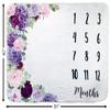 Baby Monthly Milestone Blanket | Includes Floral Wreath & Headband | 1 to 12 Months | Extra Soft Fleece | Best Photography Backdrop Photo Prop for Newborn | Baby Girl view 4