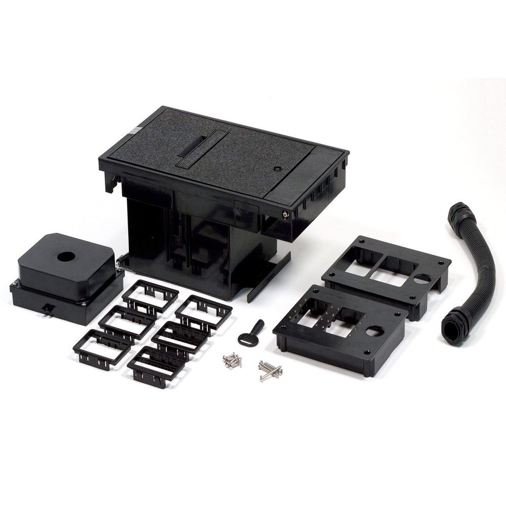 Legrand Wiremold XB814CLVBK 2-Gang Outdoor Weatherproof Ground Box Assembly, Low Voltage for Communication and A/V, Black (1 Pack)