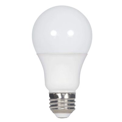 Satco 4.63 Inch 15.5W A19 LED Medium Base Replacement Lamp (Pack of 4)-3000 Color Temperature-White Finish