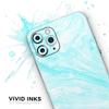Bright Blue Textured Marble - DesignSkinz Protective Vinyl Decal Wrap Skin Cover Compatible with The Apple iPhone 11 Pro Max (Full-Body, Screen Trim & Back Glass Skin) view 3