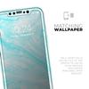 Bright Blue Textured Marble - DesignSkinz Protective Vinyl Decal Wrap Skin Cover Compatible with The Apple iPhone 11 Pro Max (Full-Body, Screen Trim & Back Glass Skin) view 4