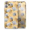 Karamfila Yellow & Gray Floral V6 - DesignSkinz Protective Vinyl Decal Wrap Skin Cover Compatible with The Apple iPhone 11 Pro Max (Full-Body, Screen Trim & Back Glass Skin) view 1
