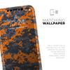 Bright Orange and Gray Digital Camouflage - DesignSkinz Protective Vinyl Decal Wrap Skin Cover Compatible with the Apple iPhone 11 Pro Max (Full-Body, Screen Trim & Back Glass Skin) view 4