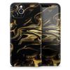 Black & Gold Marble Swirl V7 2 - DesignSkinz Protective Vinyl Decal Wrap Skin Cover Compatible with The Apple iPhone 11 Pro Max (Full-Body, Screen Trim & Back Glass Skin) view 1
