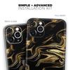 Black & Gold Marble Swirl V7 2 - DesignSkinz Protective Vinyl Decal Wrap Skin Cover Compatible with The Apple iPhone 11 Pro Max (Full-Body, Screen Trim & Back Glass Skin) view 2
